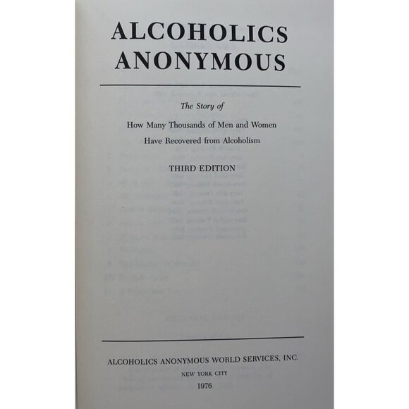 Alcoholics Anonymous 3rd Edition Hardcover Book Dust Jacket AA - Picture 5 of 16